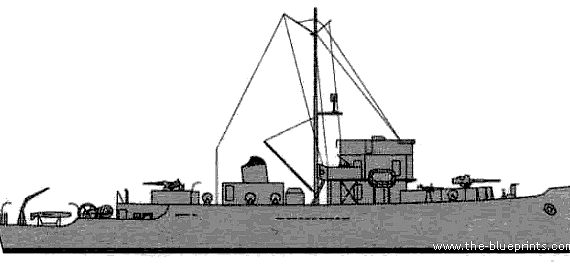 Корабль USS AM-136 Admirable (Minesweeper) (1943) - чертежи, габариты, рисунки