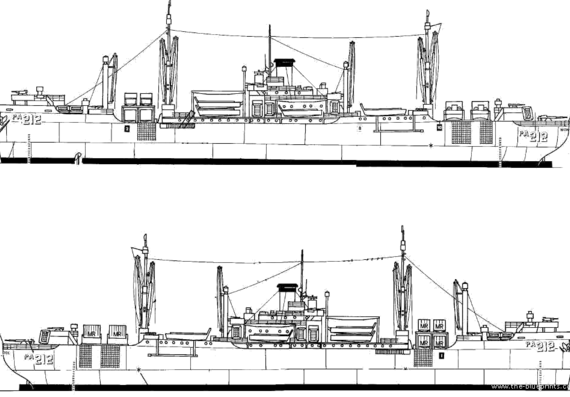 Корабль USS APA-212 Montrose (Attack Transport) - чертежи, габариты, рисунки