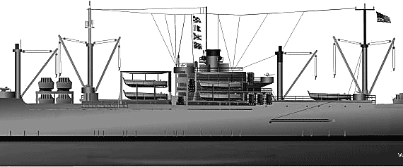 Корабль USS APA-230 Rockwall - чертежи, габариты, рисунки