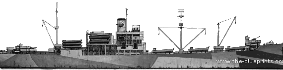 Корабль USS APA-97 Fremont (Auxiliary Ship) (1944) - чертежи, габариты, рисунки
