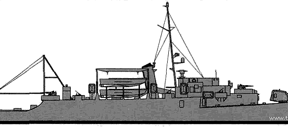 Корабль USS APD-102 Rednour (Transport) (1945) - чертежи, габариты, рисунки