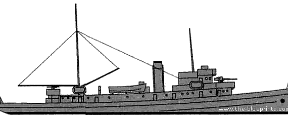 Корабль USS AVP-23 Thrush (Seaplane Tender) (1943) - чертежи, габариты, рисунки