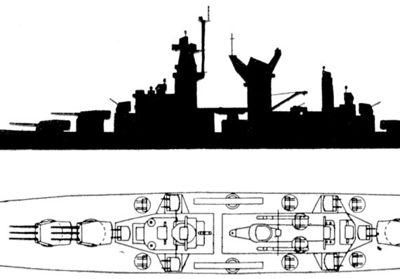 Ship USS Alaska - drawings, dimensions, figures