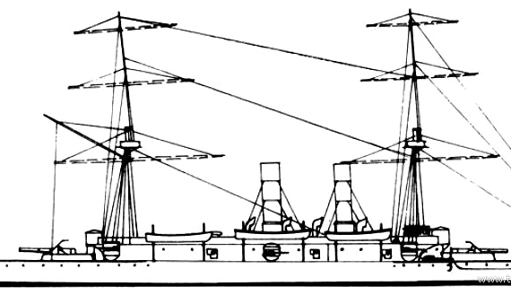 Крейсер USS Atlanta (Protected Cruiser) (1883) - чертежи, габариты, рисунки