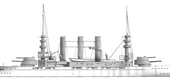 Боевой корабль USS BB-13 Virginia (Battleship) (1901) - чертежи, габариты, рисунки