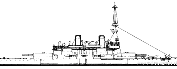 Боевой корабль USS BB-1 Indiana (1896) - чертежи, габариты, рисунки