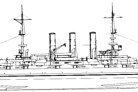 Боевой корабль USS BB-22 Minnesota (1909) - чертежи, габариты, рисунки