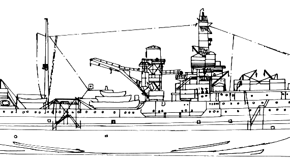 Боевой корабль USS BB-31 Utah (Sunk as AG-16) (1941) - чертежи, габариты, рисунки