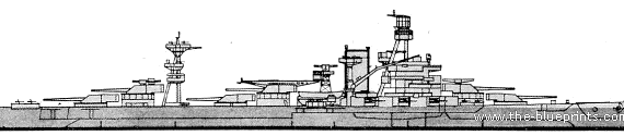 Боевой корабль USS BB-33 Arkansas (Battleship) - чертежи, габариты, рисунки