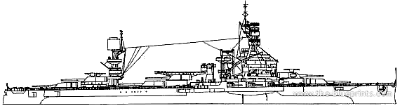 Боевой корабль USS BB-33 Arkansas (Battleship) (1930) - чертежи, габариты, рисунки