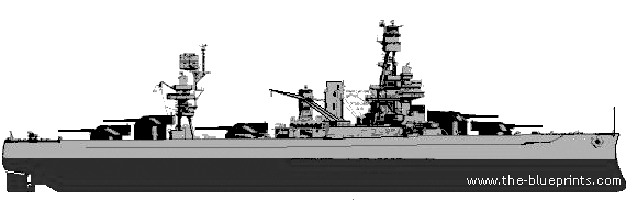Боевой корабль USS BB-35 Texas (Battleship) (1917) - чертежи, габариты, рисунки
