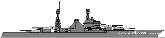 Combat ship USS BB-49 South Dakota (Battleship) - drawings, dimensions, figures