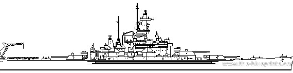 Боевой корабль USS BB-57 South Dakota - чертежи, габариты, рисунки