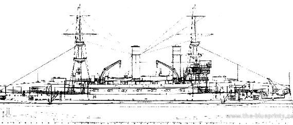 Combat ship USS BB-5 Kearsarge (Battleship) - drawings, dimensions, figures
