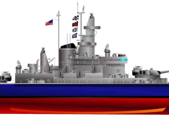 USS BB-60 Alabama (Battleship) (1945) - drawings, dimensions, pictures