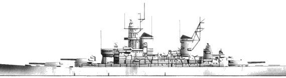 Боевой корабль USS BB-61 Iowa (1940) - чертежи, габариты, рисунки