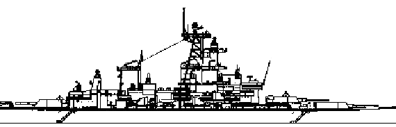 Боевой корабль USS BB-61 Iowa (1982) - чертежи, габариты, рисунки