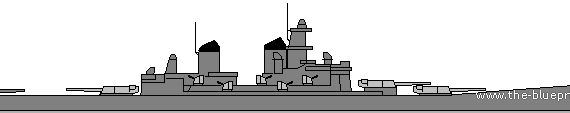 Боевой корабль USS BB-61 Iowa (Battleship) - чертежи, габариты, рисунки