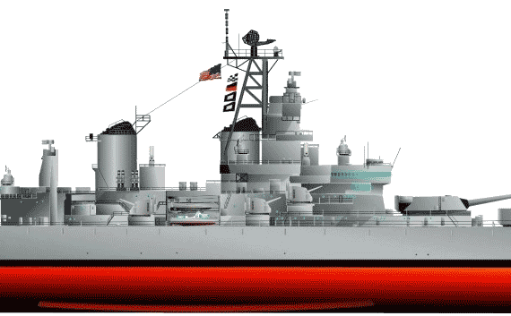 USS BB-62 New Jersey (Battleship) (1983) - drawings, dimensions, pictures