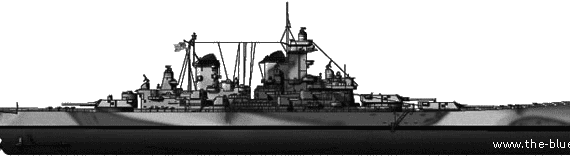 Combat ship USS BB-63 Missouri (Battleship) - drawings, dimensions, figures
