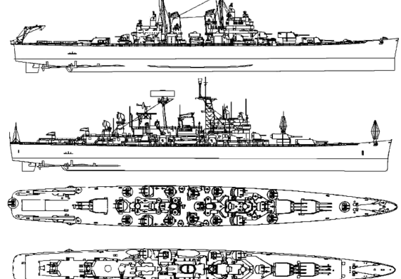 Корабль USS Boston - чертежи, габариты, рисунки