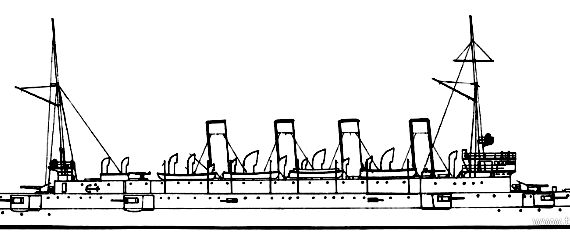 Крейсер USS C-12 Columbia (1890) - чертежи, габариты, рисунки