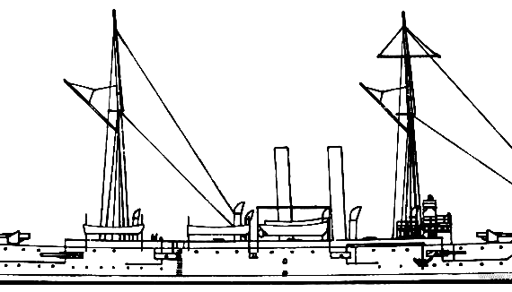Cruiser USS C-14 Denver (1900) - drawings, dimensions, figures