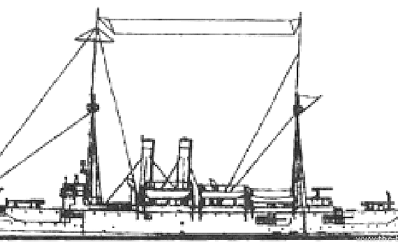 Cruiser USS C-19 Cleveland (Protected Cruiser) - drawings, dimensions, figures