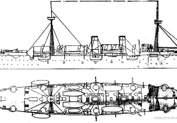 Крейсер USS C-3 Baltimore (Protected Cruiser) (1890) - чертежи, габариты, рисунки