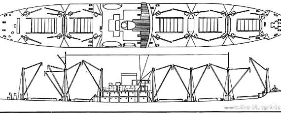 Крейсер USS C-3 Cargo Ship - чертежи, габариты, рисунки