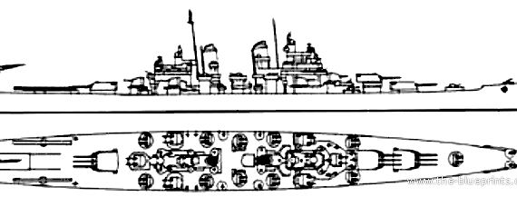 Крейсер USS CA-130 Bremerton - чертежи, габариты, рисунки