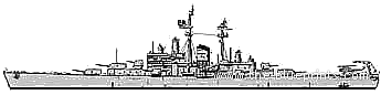 Крейсер USS CA-134 Des Moines - чертежи, габариты, рисунки