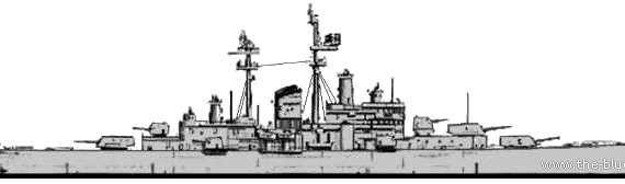 Cruiser USS CA-134 Des Moines (Cruiser) - drawings, dimensions, figures