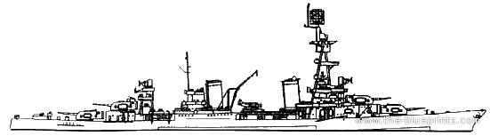 Крейсер USS CA-24 Pensacola (1941) - чертежи, габариты, рисунки