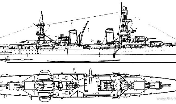 Крейсер USS CA-25 Salt Lake City (1941) - чертежи, габариты, рисунки