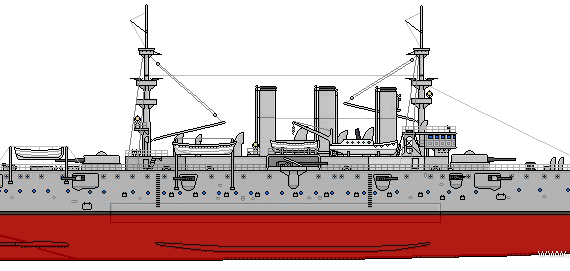 Cruiser USS CA-2 New York (Armored Cruiser) (1895) - drawings, dimensions, pictures