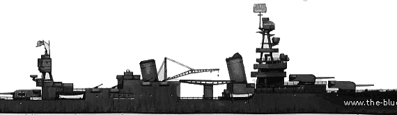 Крейсер USS CA-30 Huston (1942) - чертежи, габариты, рисунки