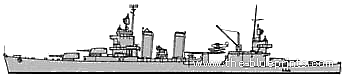 Крейсер USS CA-32 New Orleans - чертежи, габариты, рисунки