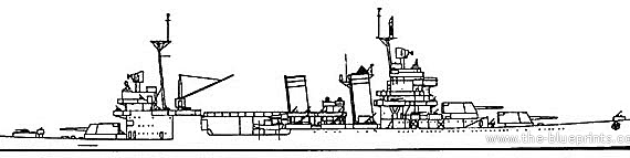 Крейсер USS CA-32 New Orleans (1941) - чертежи, габариты, рисунки