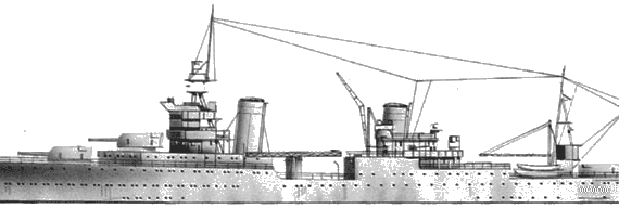 Крейсер USS CA-33 Portland (1941) - чертежи, габариты, рисунки