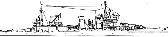 Крейсер USS CA-38 San Francisco (1942) - чертежи, габариты, рисунки