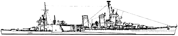 Cruiser USS CA-38 San Francisco (1943) - drawings, dimensions, pictures