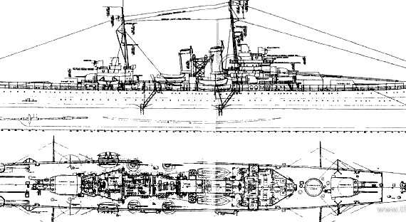 Cruiser USS CA-45 Wichita (1930) - drawings, dimensions, pictures