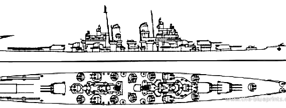 Крейсер USS CA-70 Canberra - чертежи, габариты, рисунки
