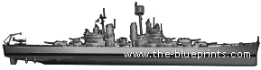 Крейсер USS CA-73 Saint Paul (1944) - чертежи, габариты, рисунки