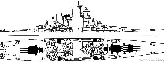 USS CB-1 Alaska warship - drawings, dimensions, figures