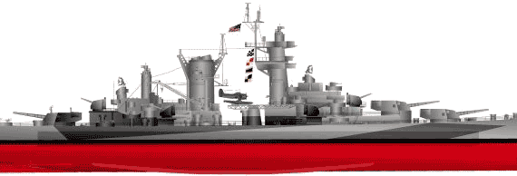 Крейсер USS CB-2 Guam (Battlecruiser) - чертежи, габариты, рисунки