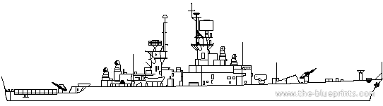 Cruiser USS CG-16 Leahy - drawings, dimensions, figures