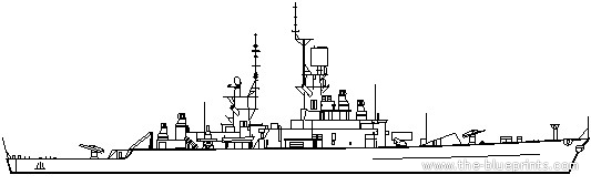 Cruiser USS CG-16 Leahy (Cruiser) - drawings, dimensions, figures