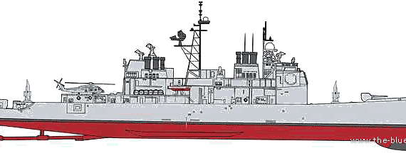 Крейсер USS CG-48 Yorktown (Missile Cruiser) - чертежи, габариты, рисунки